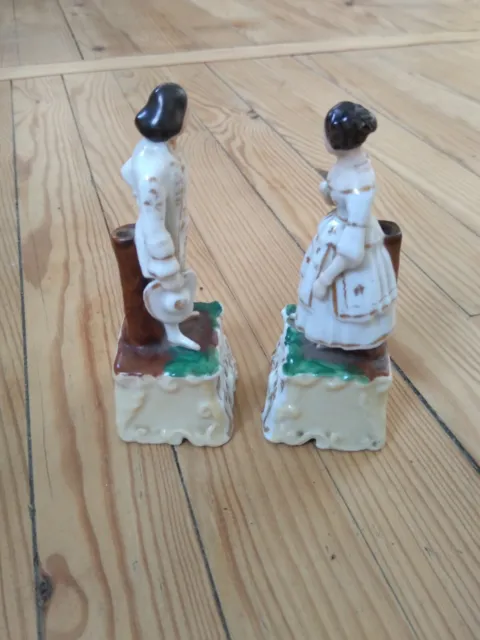 Ancienne paire de figurine porcelaine de Paris XIXe siècle couple romantique 2