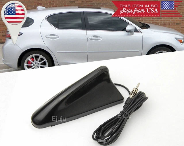 Gloss Black Shark Fin Antenna For Audi BMW - FM Radio Signal, Easy 3M Install