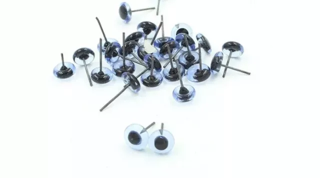 10 pares de ojos de vidrio azul fieltro con aguja 5 mm perros gatos osos taxidermia