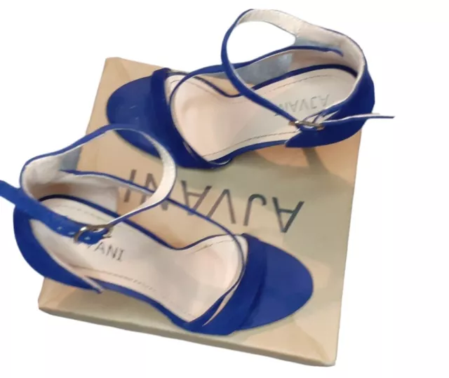 Slim High Heel Barely There Ankle Strap Party Sandals Blue Shoes Size 6 Women's