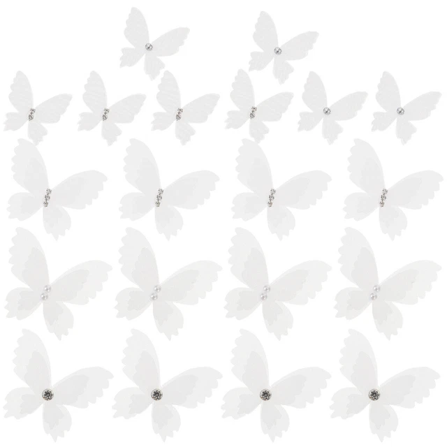 Parche tridimensional de hierro con clip de cabello de novia de tul organza blanca