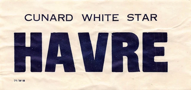 Cunard White Star-Havre Used Decal-1955 R M S Mauretania