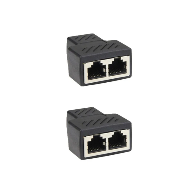 2 pz connettore jack splitter Ethernet connettore Ethernet accoppiatore cavo Ethernet
