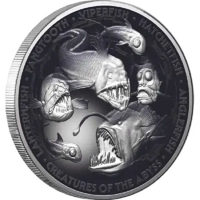 Creatures of the Abyss 2024 5 oz $10 Silver Proof Coin  Niue