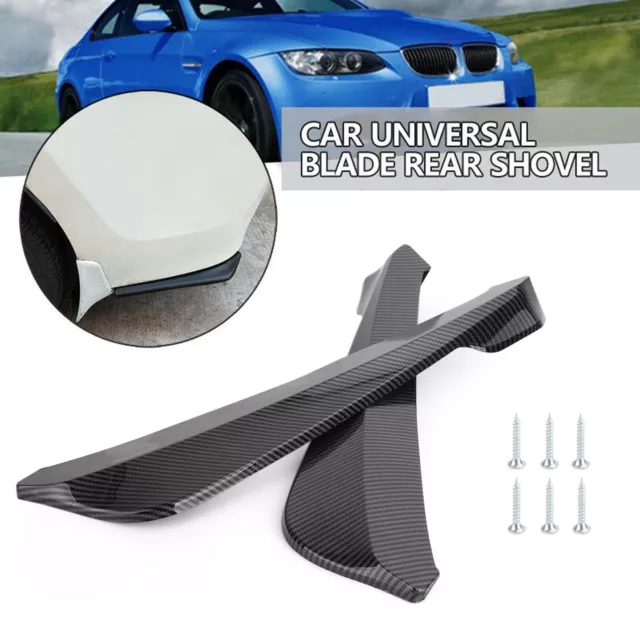 Carbon Fiber Car Rear Bumper Fin Canard Splitter Diffuser Valence Spoiler Lip YU
