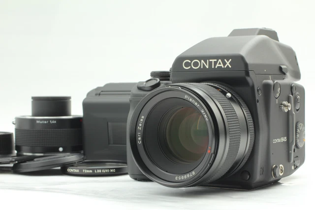 [TOP MINT] Contax 645 AE Film Camera Planar 80mm f/2 MFB-1 x2 120 220 JAPAN N221