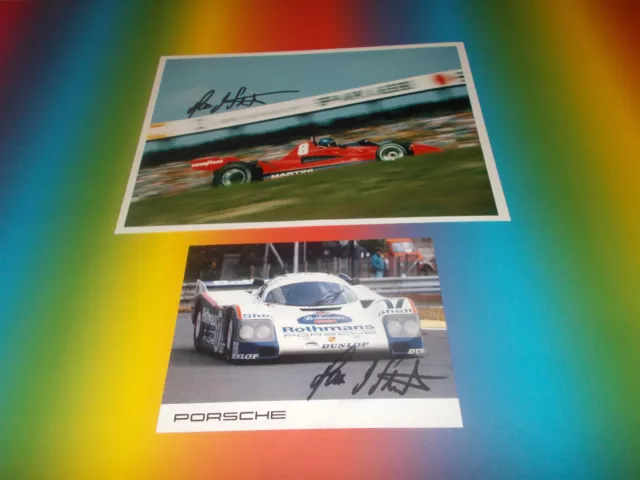 Hans-Joachim Stuck Rennfahrer Formel 1 signed signiert Autogramm 20x28 Foto + AK