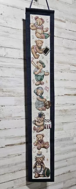 Tapestry Bell Pull Wall Hanging ABC's Teddy Bears for Baby Nursery VGC