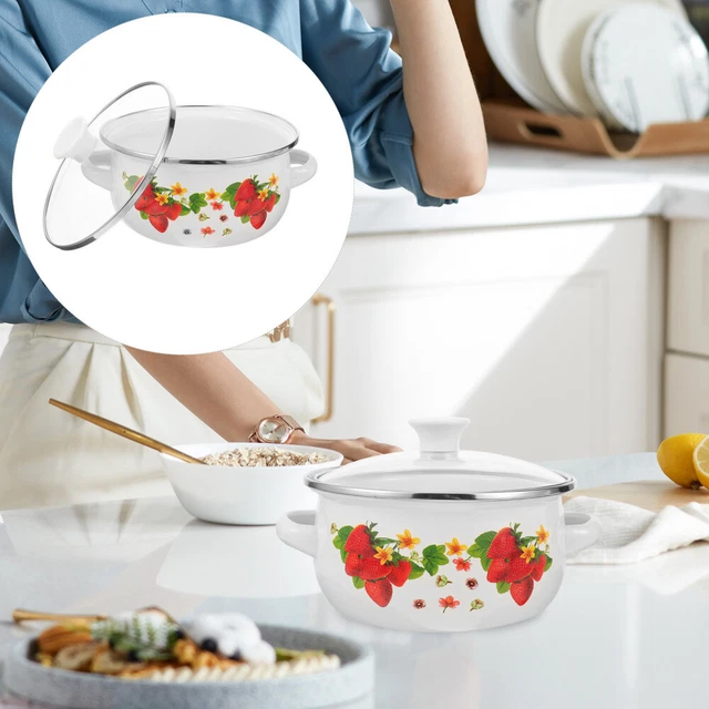 3 ollas pequeñas para cocina, olla esmaltada, sartén apilable, ollas,