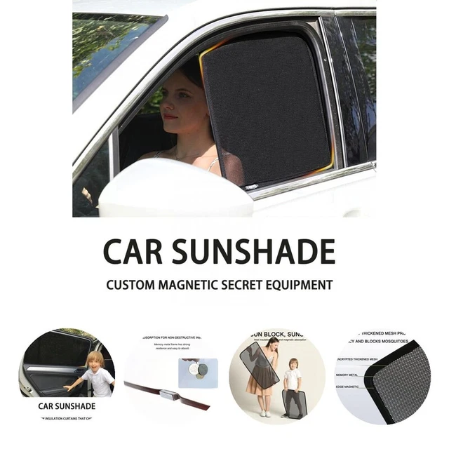 4Pcs Auto Window Curtain Unobstructed Sight Magnet Attraction Magnetic Window
