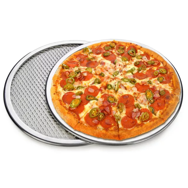 Pizza Stones 6'' to 14'' Reuse Non-Stick Aluminum Mesh Pizza Screen Baking 3