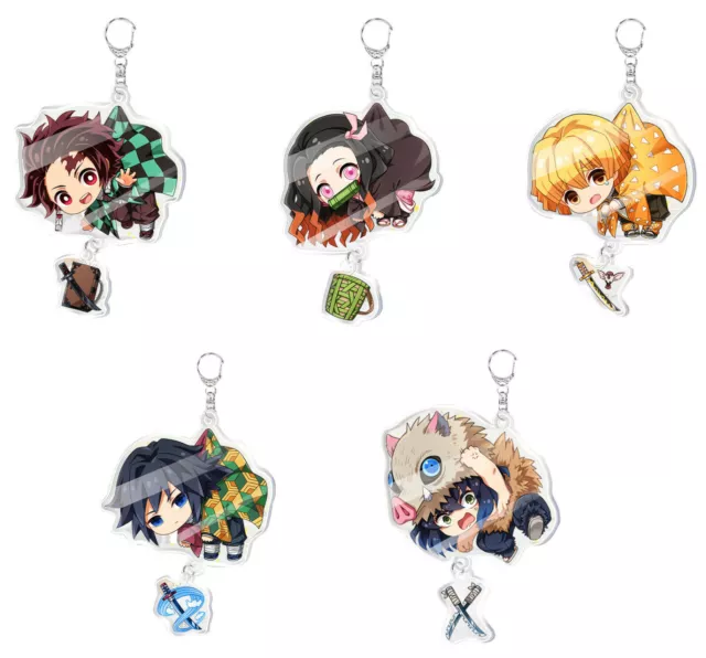 Kimetsu No Yaiba Anime Demon Slayer Keychains Keyrings Keyfobs