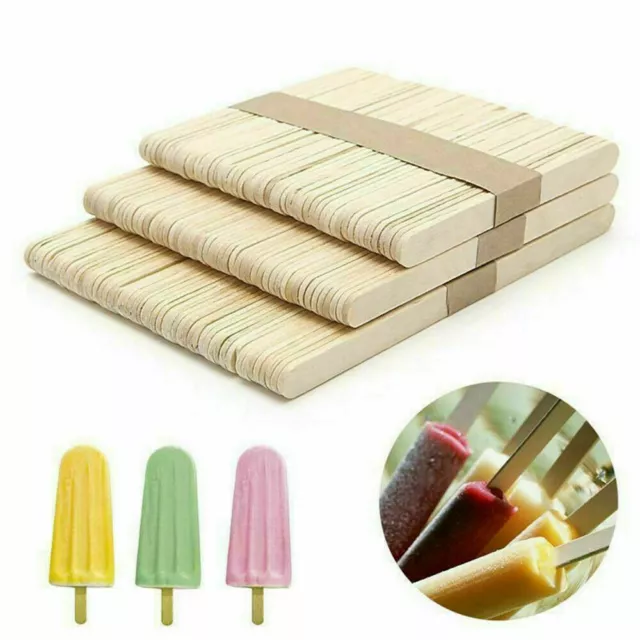50pcs DIY Ice Cream Stick Cake Craft Wooden Popsicle Stick Original Timber  Stick