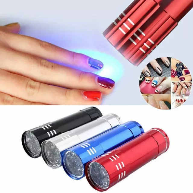 LED UV Gel Curing Lamp Light Portable Dryer Fast Cure Nail Flashlight Torch Mini