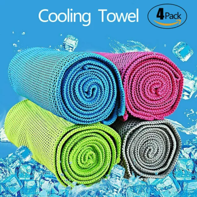 4PCS Kühlendes Handtuch Kühlhandtuch Cooling Towel Yoga Sporthandtuch DE