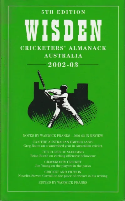CRICKET, HC/DJ, WISDEN CRICKETERS ALMANAC , AUSTRALIAN , 2002-03 , 5th EDITION
