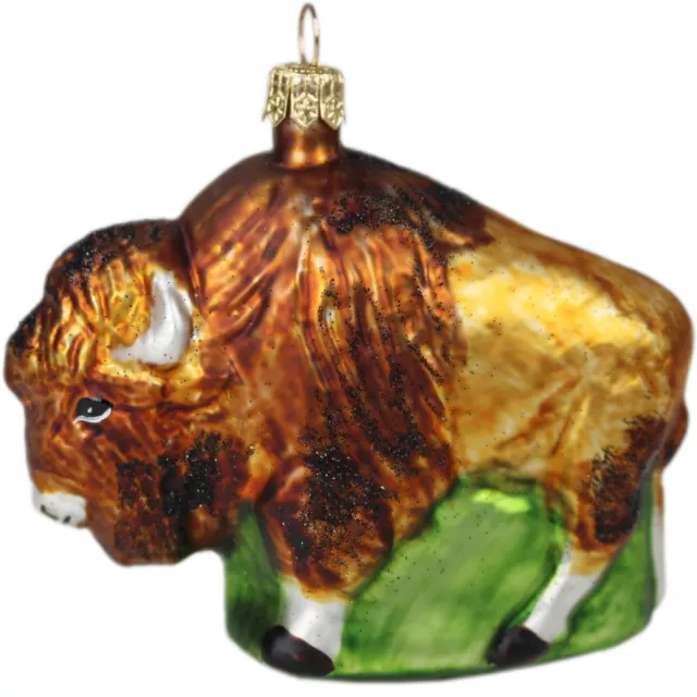 Bison Aufhänger Glasfigur Glas - Tier Glastier Christbaumschmuck Weihnachtsdeko