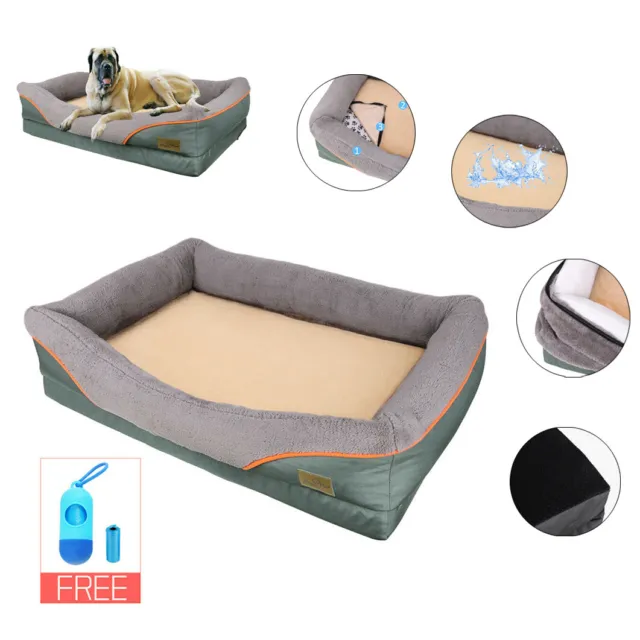 Orthopedic Bolster Pet Bed Cushion Foam Waterproof Sofa Dog Bed Odor-Resistant