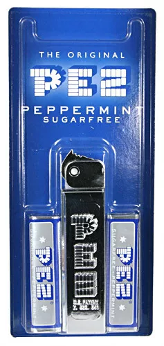 Pez Silver Glow Regular - Not Sold In Usa - Moc W/Sugar Free Peppermint Candy