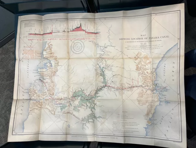 Map Showing Location of Panama Canal 1899-1902 – Published 1905 by National Geo