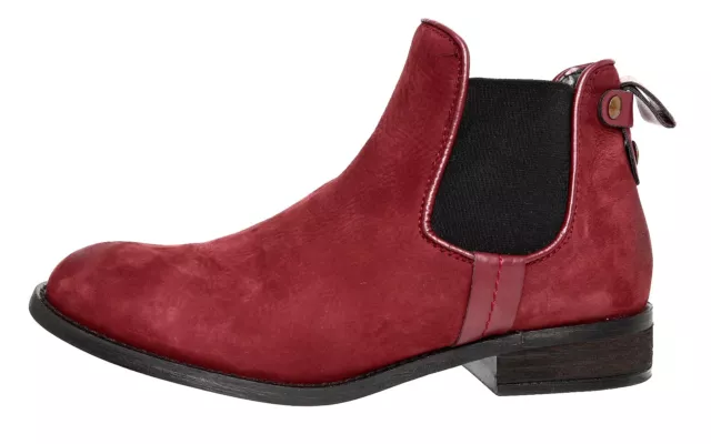 Steve Madden Gilte Chelsea Leather Boot Burgundy Women Size 7.5 M 4066 *