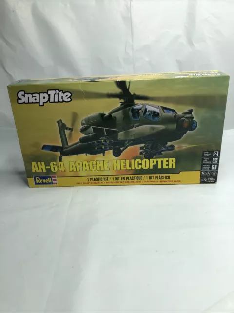 Revell Snap Tite Model Kit AH-64 Apache Helicopter 1:72 Scale opened new