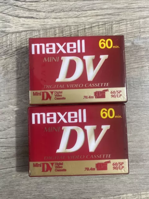 Maxell Mini DV Digital Video Camcorder Cassette Tapes 60 Minutes 2 Pack Blank