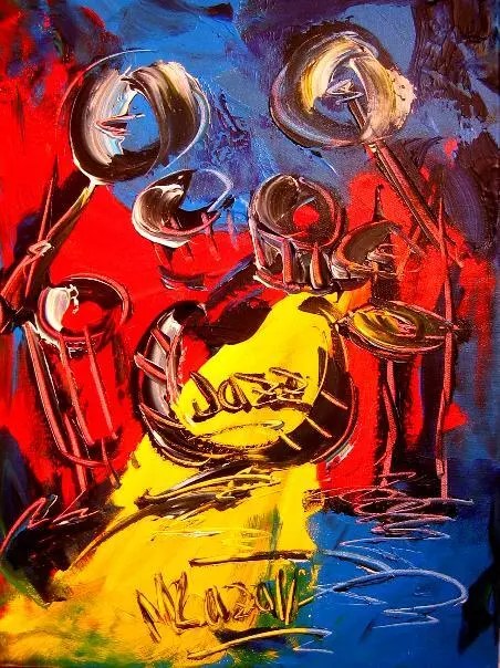 MODERN ABSTRACT DRUMS LARGE ORIGINAL impasto OIL PAINTING EYE54