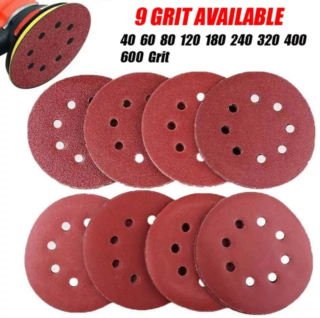 5 inch Sanding Discs 40-600 Grit Hook Loop 8-Hole Orbital Sander Paper Sandpaper