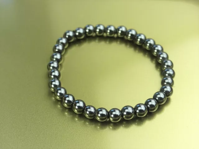 Bracelets d'Hématite en perles de 6mm  - Minéraux naturelles