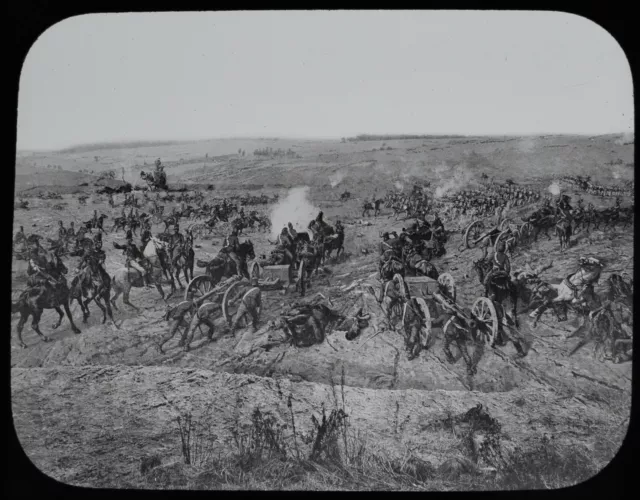 ANTIQUE Magic Lantern Slide BATTLE OF WATERLOO NO2 C1890 VICTORIAN DRAWING