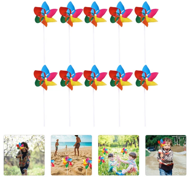 25 Pcs Plastic Advertising Windmill Student Stick Pinwheels