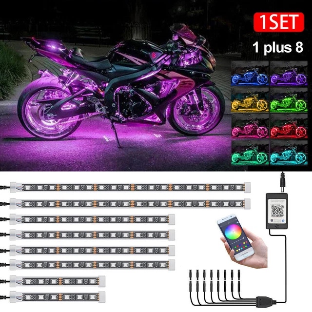Illuminazione sottoscocca auto LED RGB corpo underglow atmosfera barra luminosa app#