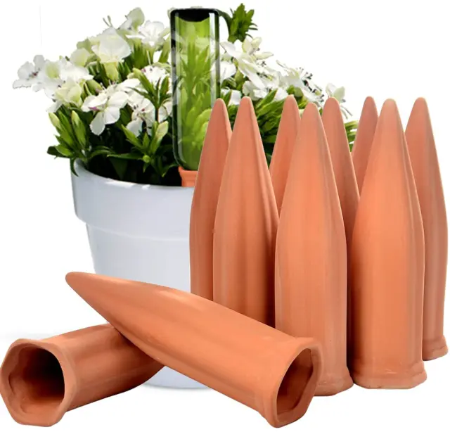 Ceramic Plant Waterer Terracotta Self Watering Spikes for Vacation or Holiday (1