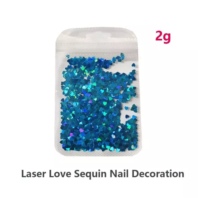 Love Heart Nail Decoration Sequin Nail Art Charms  DIY Manicure