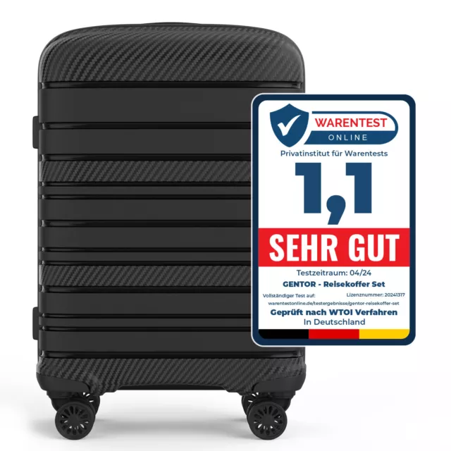 Hartschalenkoffer Koffer Reisekoffer Trolley Rollkoffer Handgepäck Schwarz in M