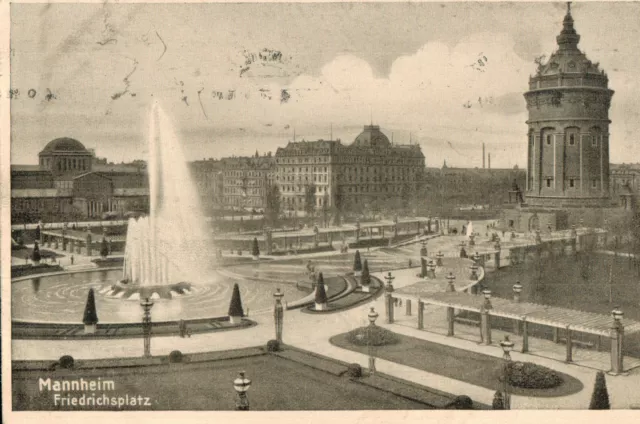 AK Mannheim "Friedrichsplatz" Feldpost 1915 gelaufen. Vintage Postcard