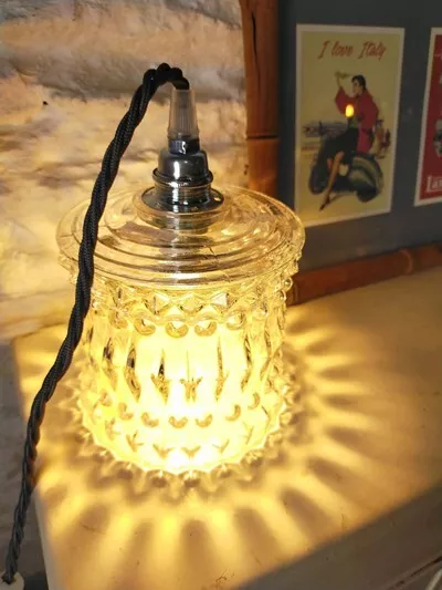 LAMPE BALADEUSE EN verre transparent EUR 90,00 - PicClick FR