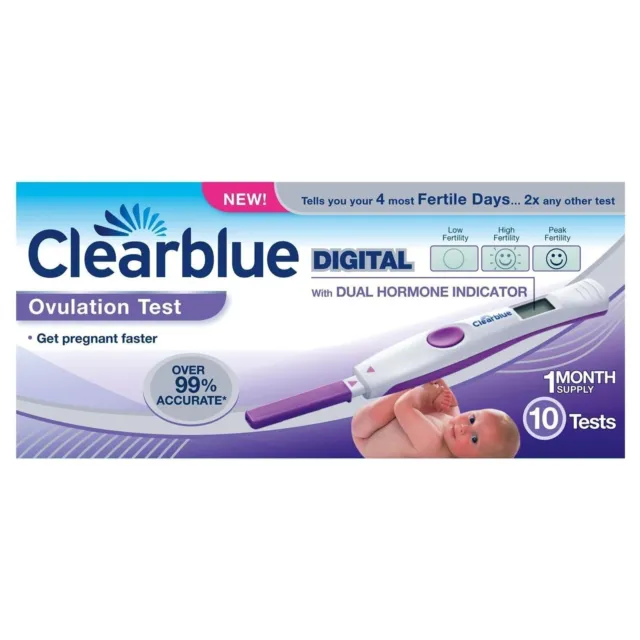 3 x Clearblue Digital Ovulation Test with Dual Hormone Indicator 10 Test Pack