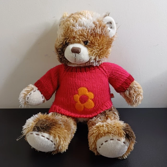 BUILD A BEAR Champ Brown Calico Bear Heart Patch Soft Plush Toy Jumper