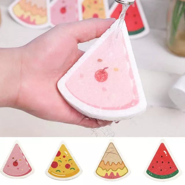 4Pcs Dish Cleaning Sponges Cute Fruit-shape Thickened Kitchen