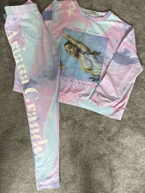 LADIES GIRLS PRIMARK Ariana Grande Lounge Set Leggings Sweatshirt Pink Purple 20.00 PicClick UK