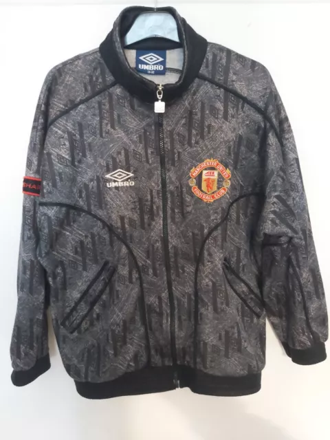 Manchester United Vintage Retro 92/93  Umbro Track Training Zip Top Rare Small