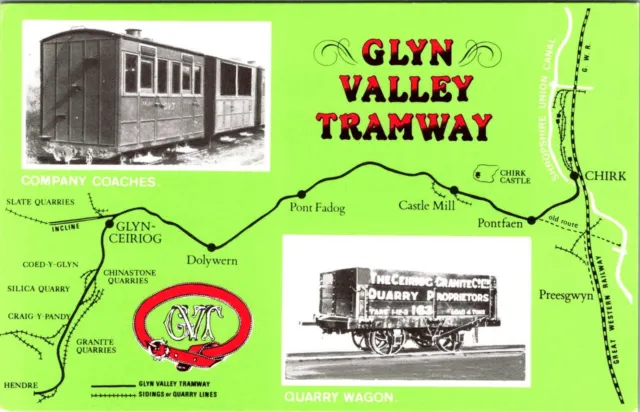 Dalkeith Reiseposter Anzeige Postkarte Glyn Valley Straßenbahn Steinbruchwagen J1B