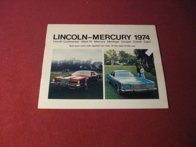 1974 Lincoln Mercury Sales Brochure Catalog Booklet Original Old