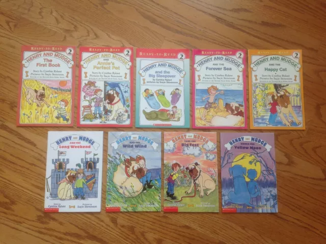 Lot of 9 HENRY AND MUDGE Books READERS by Cynthia Rylant SLEEPOVER Sea & More!