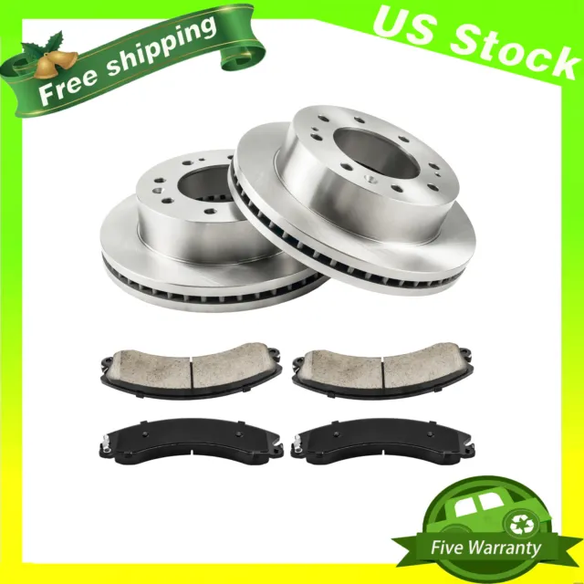 For 2011-2019 Chevy Silverado Sierra 2500 3500 HD Front Disc Rotors & Brake Pads