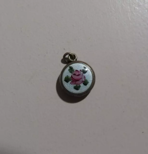 Antique R & G Co. Guilloche Hand Painted Enamel Small Locket Antique R & G Co. Guilloche Hand Painted Enamel Small Locket