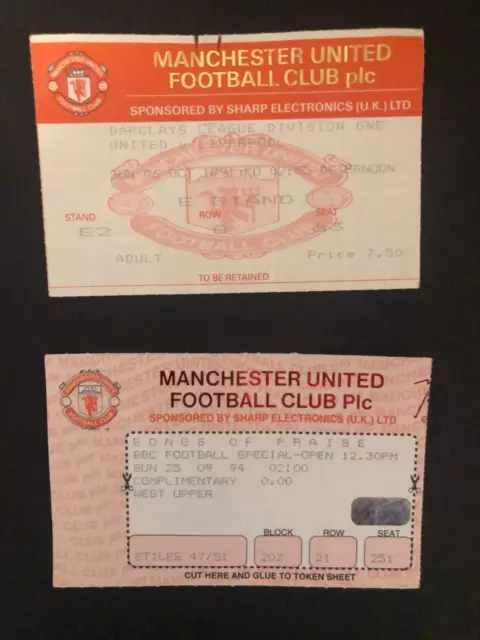 210/Ticket Stub Manchester United V Liverpool Div1.6 Oct 1991