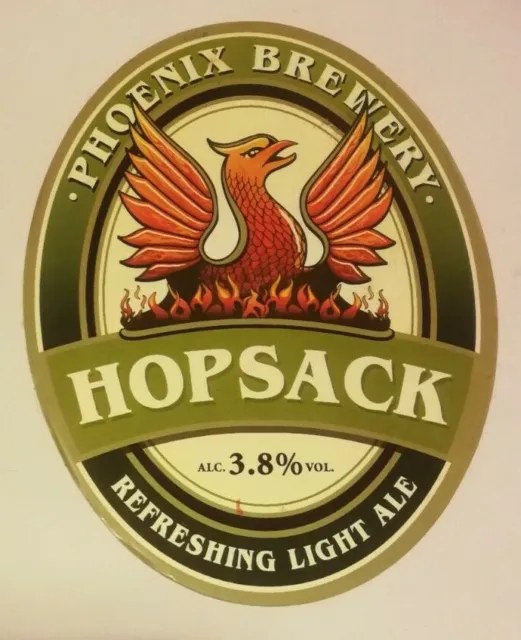 PHOENIX brewery HOPSACK pump clip real ale beer badge front Manchester